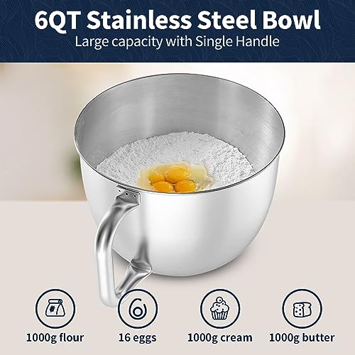 Stand Mixer 6QT Mixers Kitchen Electric Stand Mixer (Gray / One Bowl (6QT))