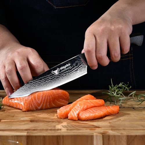 Professional Chef Knife 6.5" Damascus Kitchen Knife 8C High carbon stainless steel Super sharp (6.5")