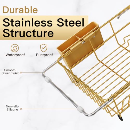 Gold Dish Drying Rack in Sink (Gold / For 12"-30"w Sink)