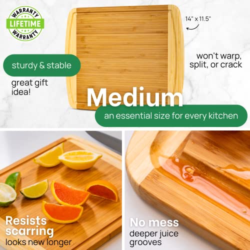 15 Inch Medium Cutting Board with Lifetime Replacements (Two-Tone / 15"L x 11"W)