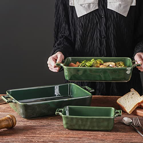 Ceramic Bakeware Set (Set of 3 / Green)