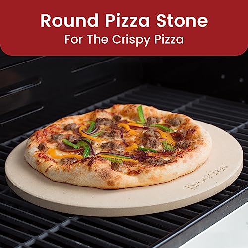 K ROCKSHEAT Small Pizza Stone Round for Grill and Oven