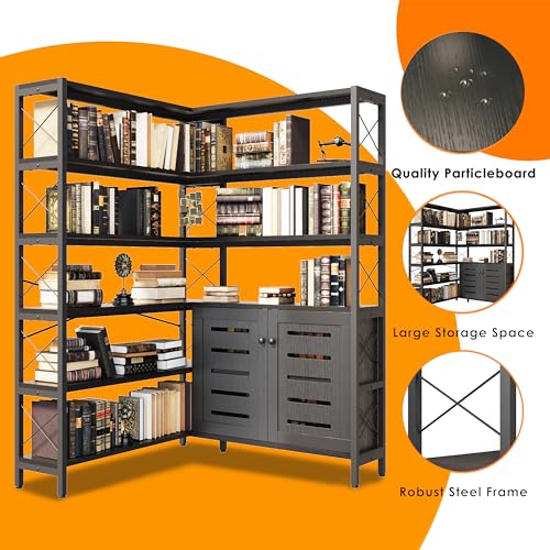 6 Shelf Corner Bookshelf (6 Count)