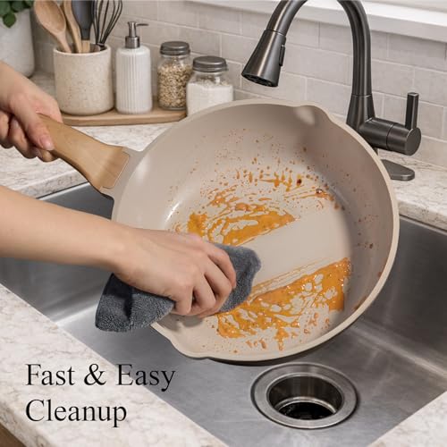 21pcs Ceramic Cookware Sets (Dark Mocha / 21 Piece)