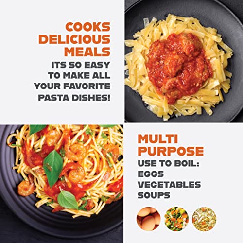 5 Quart Stock Pot Multipurpose Pasta Pot with Strainer Lid & Twist and Lock Handles (5 Quarts)