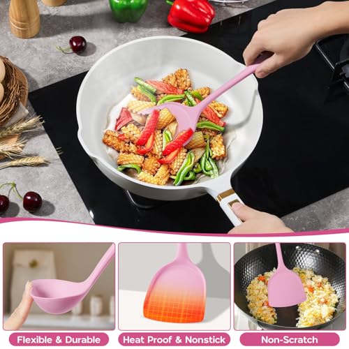 Silicone Cooking Utensils Set (Sakura Pink)