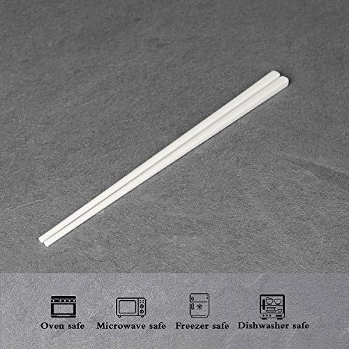 Ceramic Chopsticks Set of 5 (White)