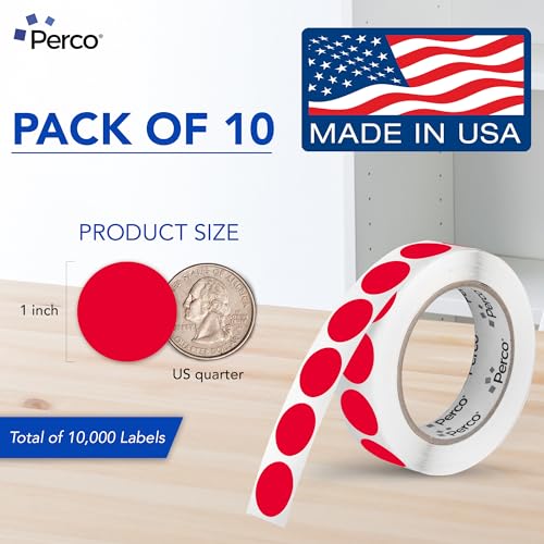 Red Perforated Round Circle Dot Sticker 1 (Red / 1 Inch)