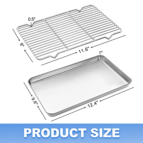 Baking Sheet with Wire Rack Set (12.4 x 10 x 1 inch)