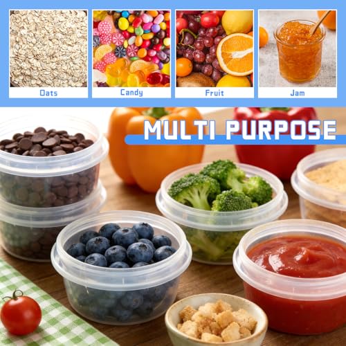 6 Pack Freezer Containers with Screw On Lids (8oz-6pack)
