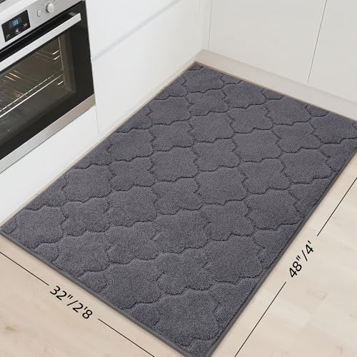 Kitchen Rugs Non Slip Washable 32"x48" (Dark Grey / 32"X 48")