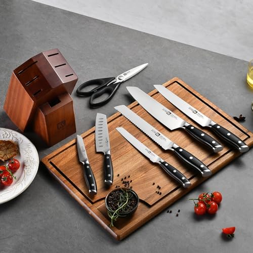 Stahl 8 Piece German Steel Kitchen Knife Block Set (Black)