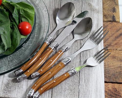 Laguiole 20 Piece Stainless Steel Flatware Set (Wood Grain)