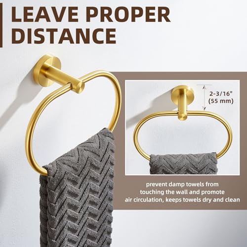 Brushed Gold Towel Ring (Oval - Brushed Gold)