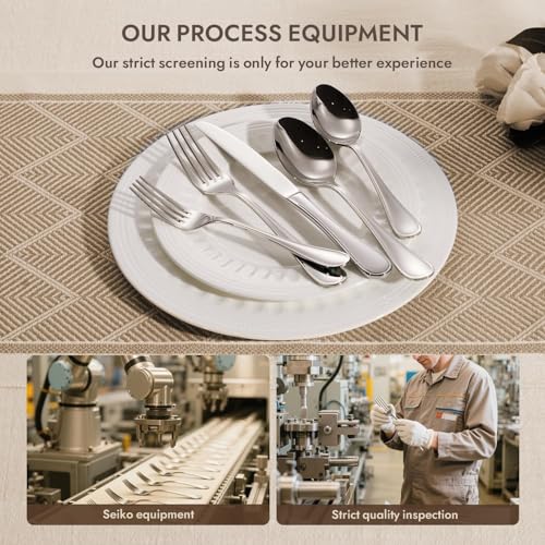 24 Piece Silverware Set for 4 with Steak Knives (Silver / 24-Piece)