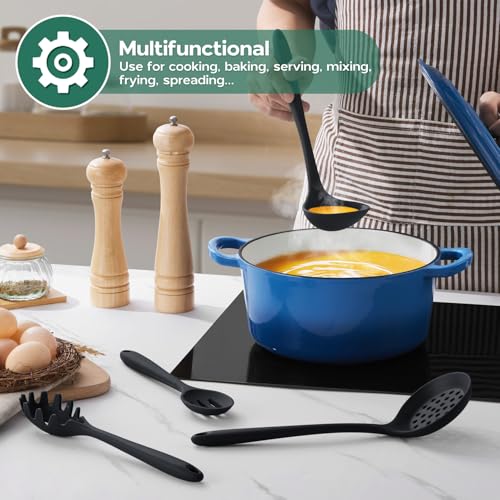 Silicone Cooking Utensils Set (Black)