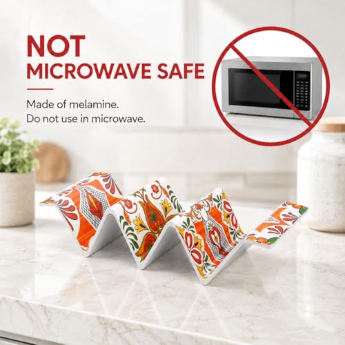 Melamine Taco Holder Stands (Set of 8 / Fuego Orange)