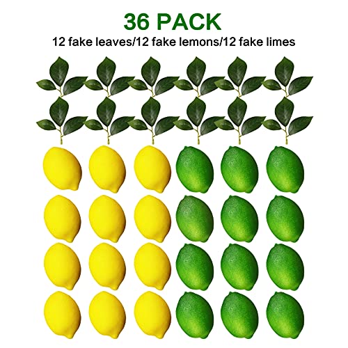 Fake Fruit Artificial Lemons 24 Pcs (36 Count)