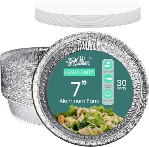 Round Aluminum Pans with Lids (7 Inch with Lids)