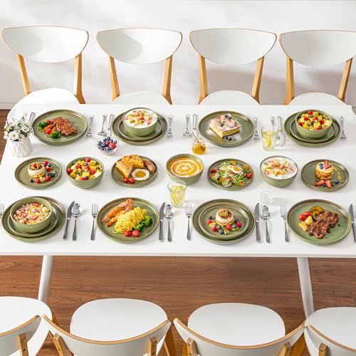 Plates and Bowls Sets (Mossy Green / 24 Pcs (Service for 8))