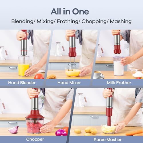 Immersion Blender Handheld (Red)