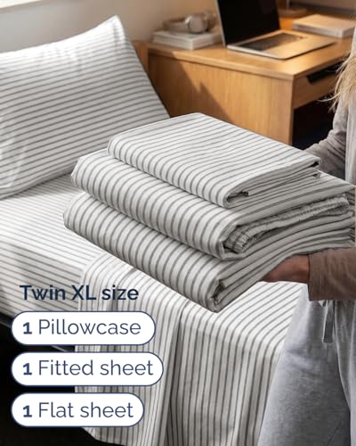 Twin XL Size 3 Piece Sheet Set (45 - Grey Stripes 2 / Twin XL)