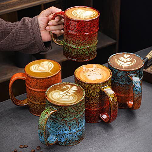 Coffee Mug 20 Oz Coffee Cups Ceramic Tea Cup Large Coffee Mug for Office and Home (Green and Blue)
