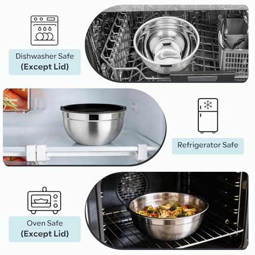 Mixing Bowls with Lids Set (Black / 10 Piece)