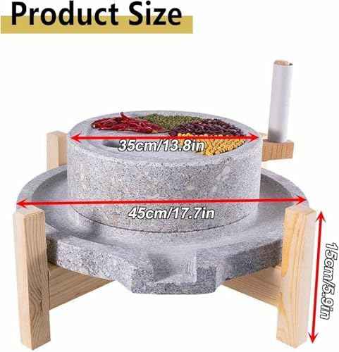 Artisan Handmade Granite Food Mill - Natural Stone Grinder for Grinding Nuts, SES, Corn, and Dry/Wet Foods - Perfect for Culinary Enthusiasts