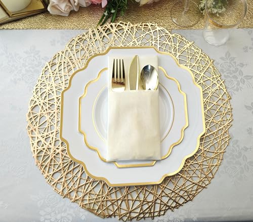 OCCASIONS " 320 Piece set (320 Piece (40 Guest) / K. Imperial White & Gold)