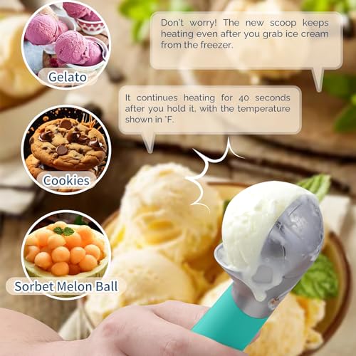 Heated Ice Cream Scoop Rechargeable (Retro Mint / 2 oz)