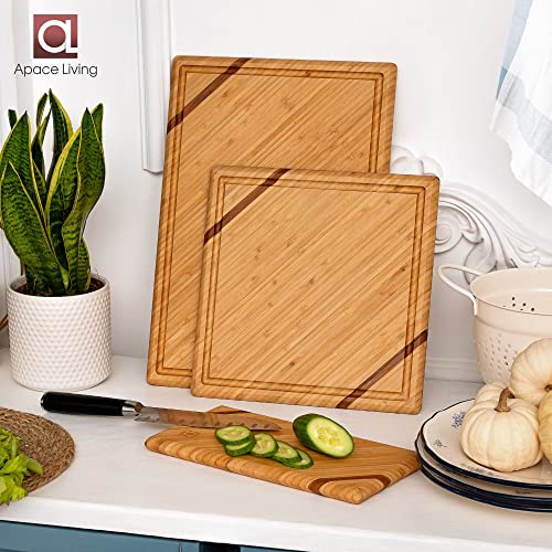 Chorus Bamboo Cutting Board Set with Juice Groove (Premium Chic Bamboo)