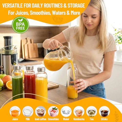 18 oz Glass Water Bottles (Clear Glass Bottle 6Pack / 18oz)