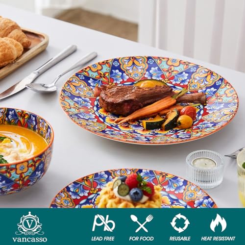 12 Pieces Dinnerware Sets (Service for 4 (12 Pcs) / Bohemian Orange)