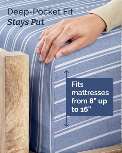 Twin XL 3 Piece Sheet Set (42 - Blue Stripes 3 / Twin XL)