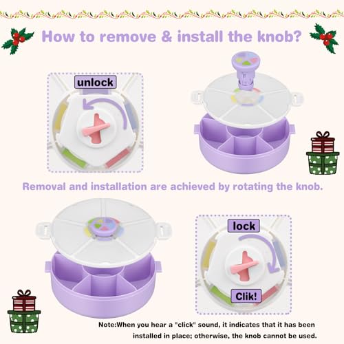 Kids' Rotating Snack Container Set (Purple 2 Pack)