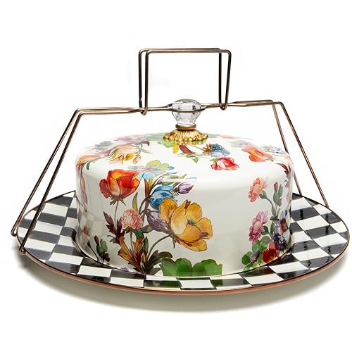 Enamel Cake Carrier (White Flower Market)