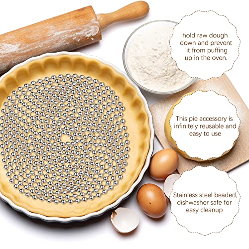 2 Pcs Pie Weights Baking Beads Stainless Steel Chain