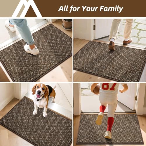 Dirt Trapper Door Mat 20"x32" Non Slip Washable Brown (4.44 Sq Ft)