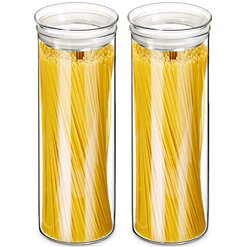 Glass Spaghetti Storage Container (Clear / 9.1-65.5oz 2Pack)