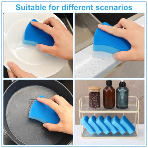 100 Pcs Individually Wrapped Sponges Uncompressed Blue (Blue)