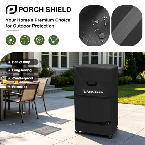 40 inch Outdoor Smoker Cover 24W x 18D x 40H inch (24"W x 18"D x 40"H / Black)