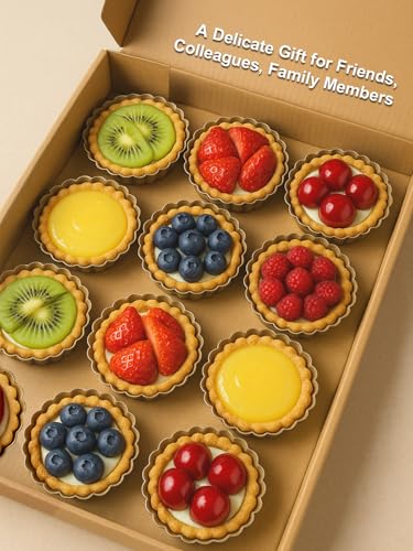 4 Inch Mini Quiche Pans Gold 6 Pack. Egg Tart Molds w (4*0.8IN)