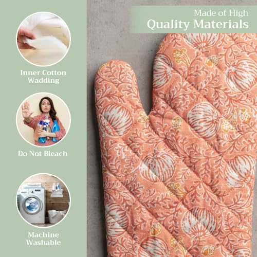 Maison d'Hermine Oven Gloves 100% Cotton Oven Mitt (033 - Harvest Festival / 7.5" x 13" (Oven Mitt))