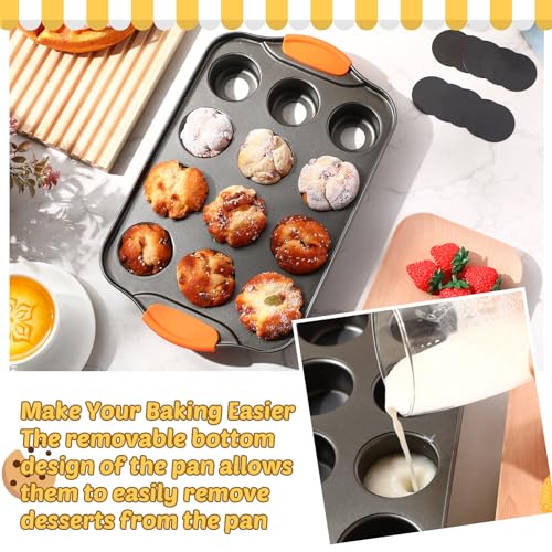 3 Pack Mini Cheesecake Pans Removable Bottom 12 Cavity (3 Count)