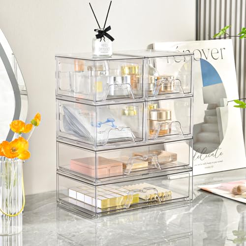 4 Pack Stackable Storage Drawers (4 Count)