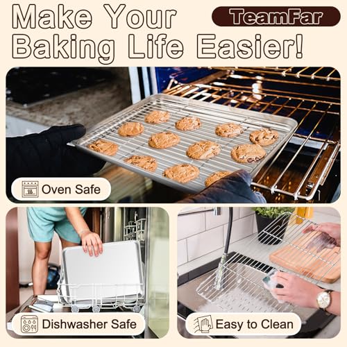 Baking Sheet with Rack Set (17.6"& 12.5" & 10.5")