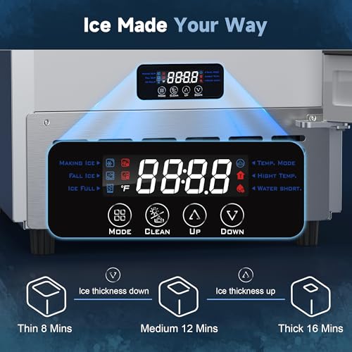 15" W Commercial Under Counter Ice Maker Machine (80lbs/24H / Under Counter Ice Maker-Silver)