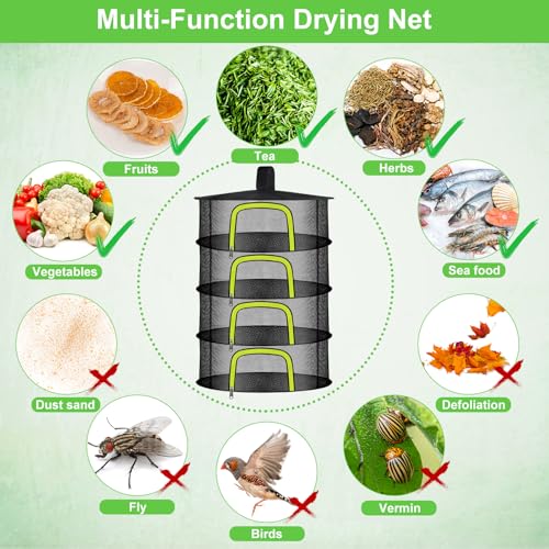 Doacpr 4 Layer Hanging Herb Drying Rack