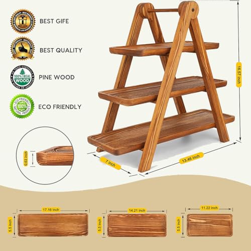 Wooden 3 Tier Serving Tray